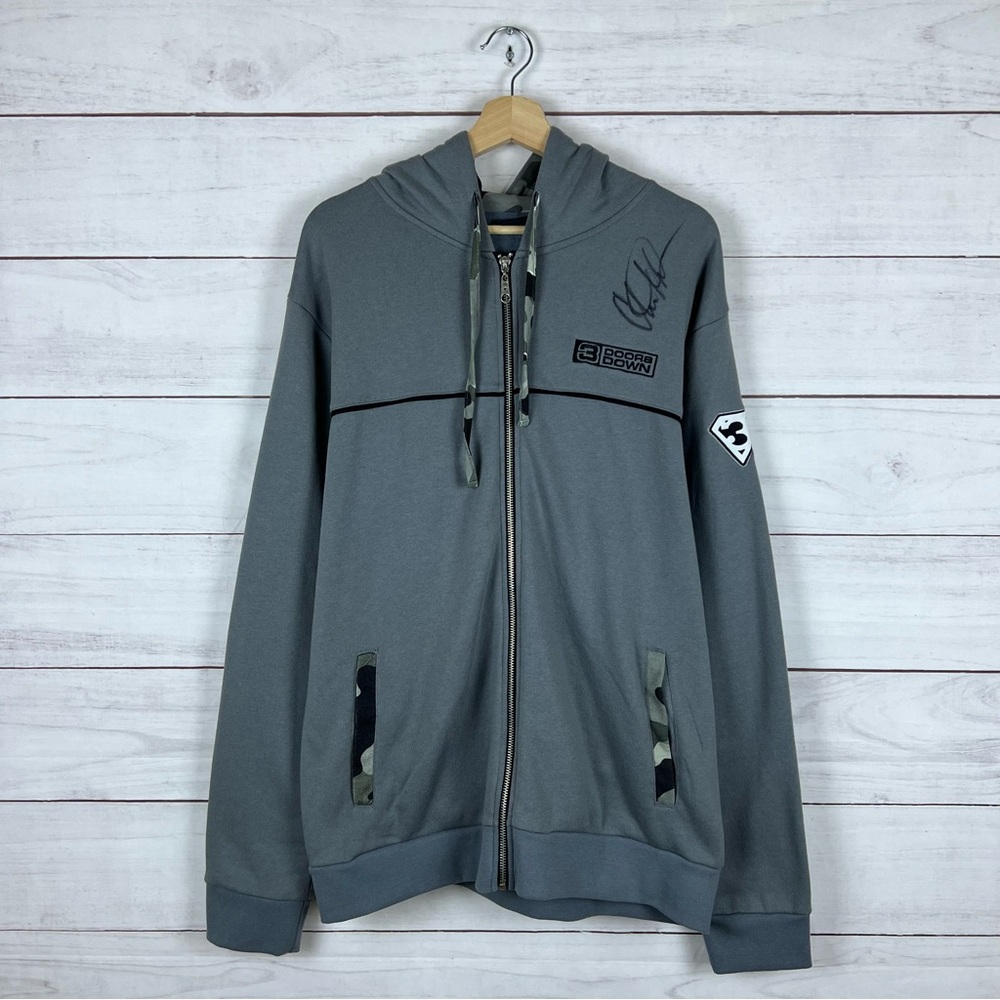 3 Doors Down Band Chris Henderson Signed Autograph Full Zip Hoodie XL